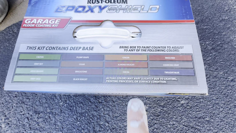 Old concrete garage floor epoxy paint project